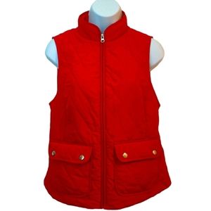 Croft & Barrow Quilted Red Vest Petite Extra Small